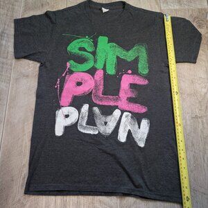 Simple Plan Short Sleeve T-Shirt Band T Punk Emo Music Tee Woman S Small